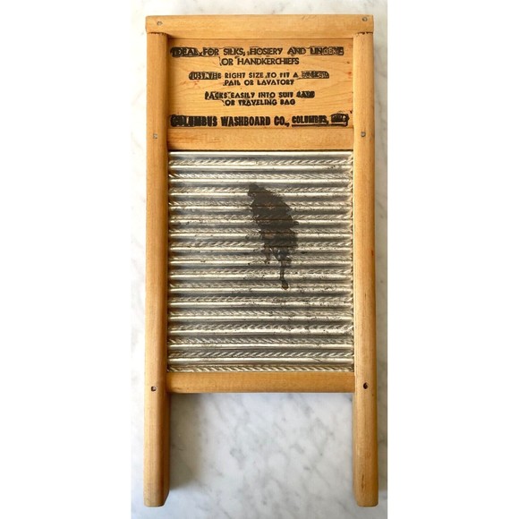 Dubl Handl Washboard Vintage Primitive Decor Columbus Washboard Co 18" x 8.5" - Picture 3 of 12